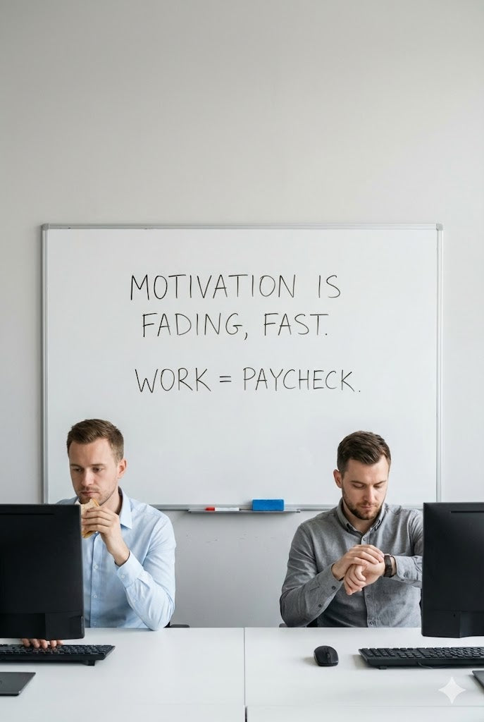 Motivation is fading, fast