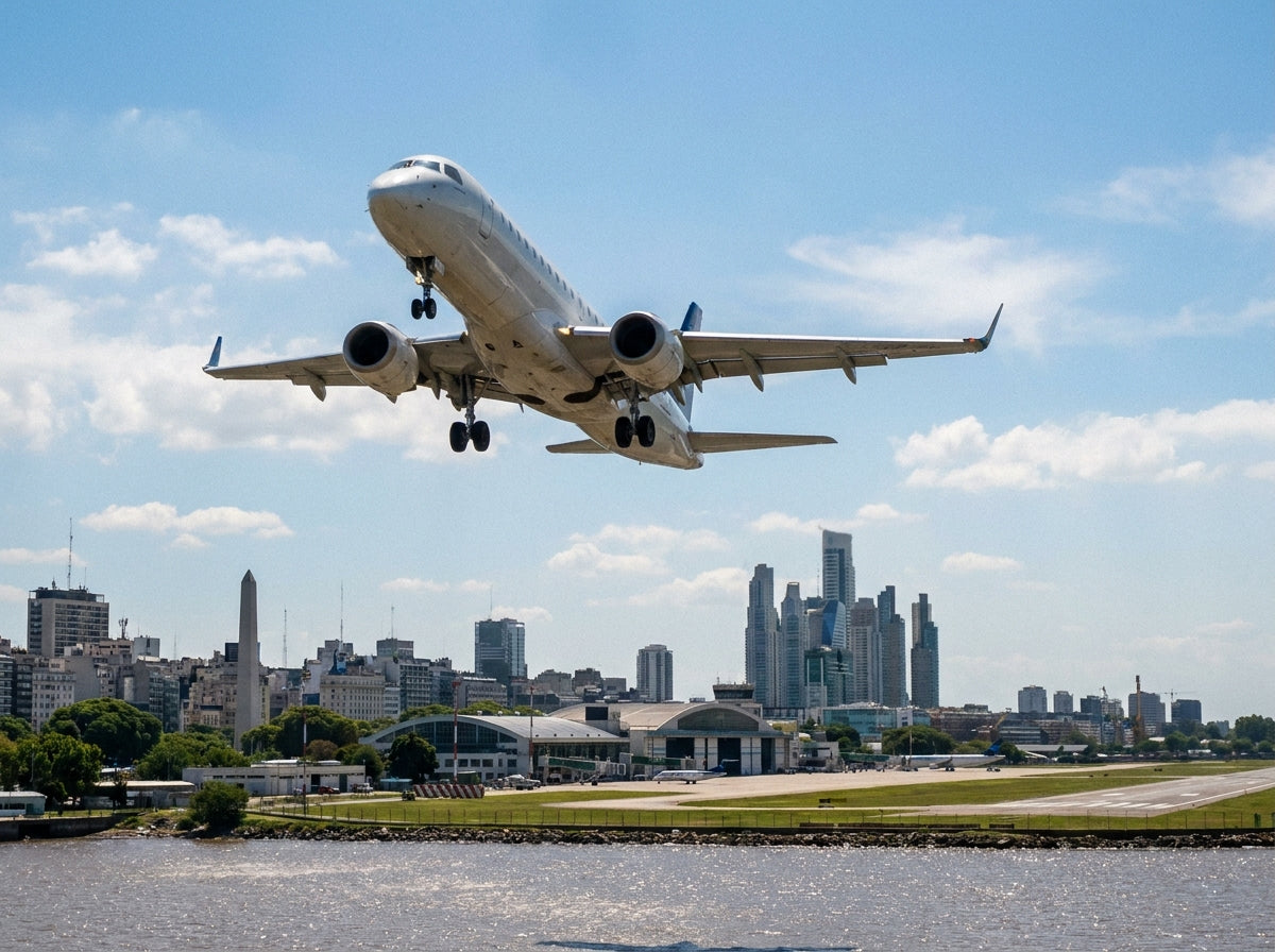 Plane departing Buenos Aires for Bariloche